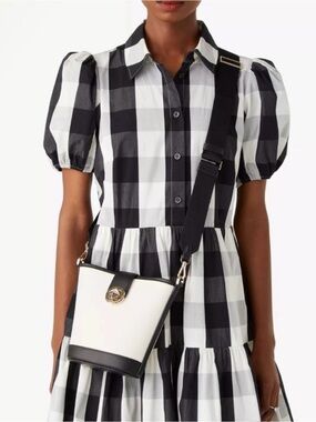 kate spade Two-Tone Cream and Black Crossbody with Gold hardware Bag